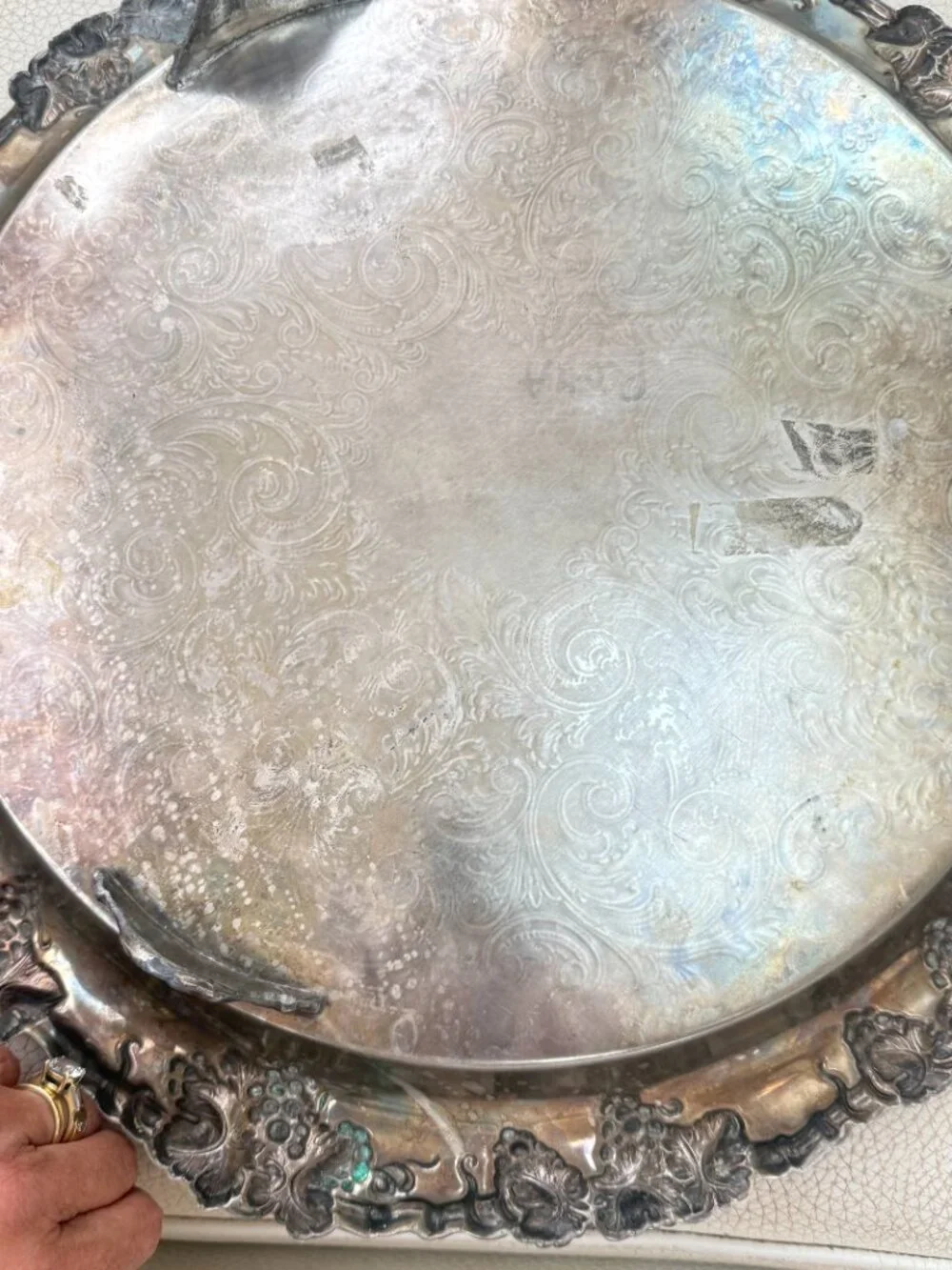VINTAGE SILVER PLATED LARGE 17.5